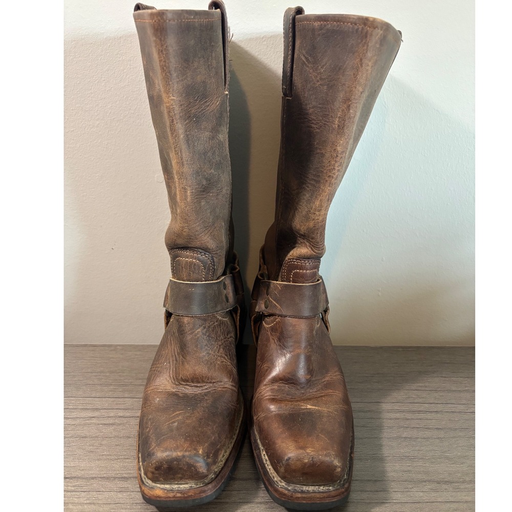 Frye Harness 12R Brown Leather Boots Size 6.5 Made in USA Vintage 77300